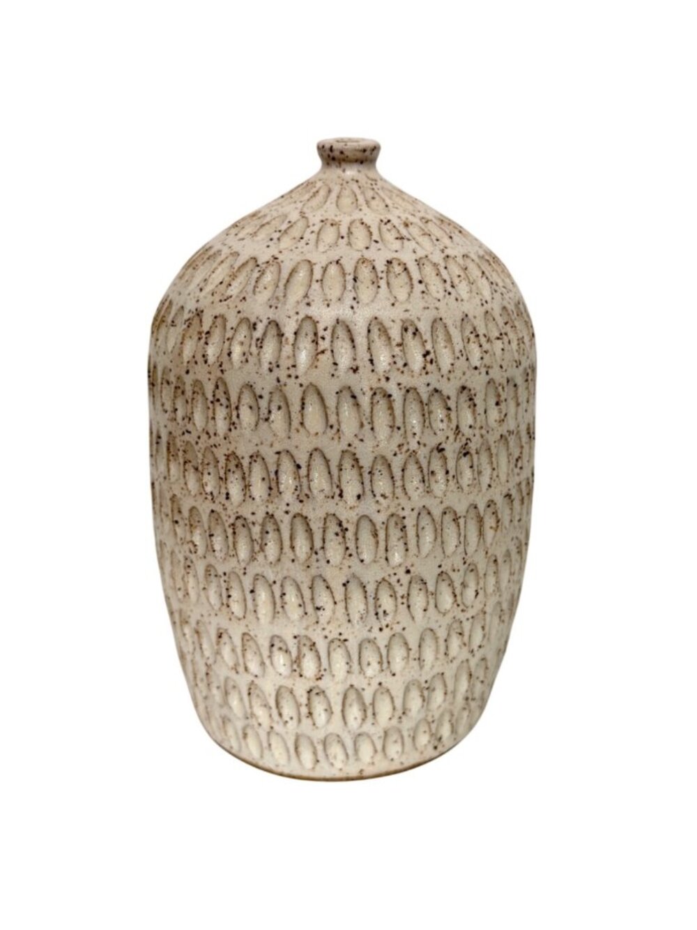 Organic Modern Ceramic Vase – Textured Neutral Stoneware Vessel